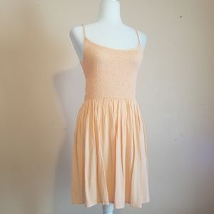 Peach Smocked Skater dress